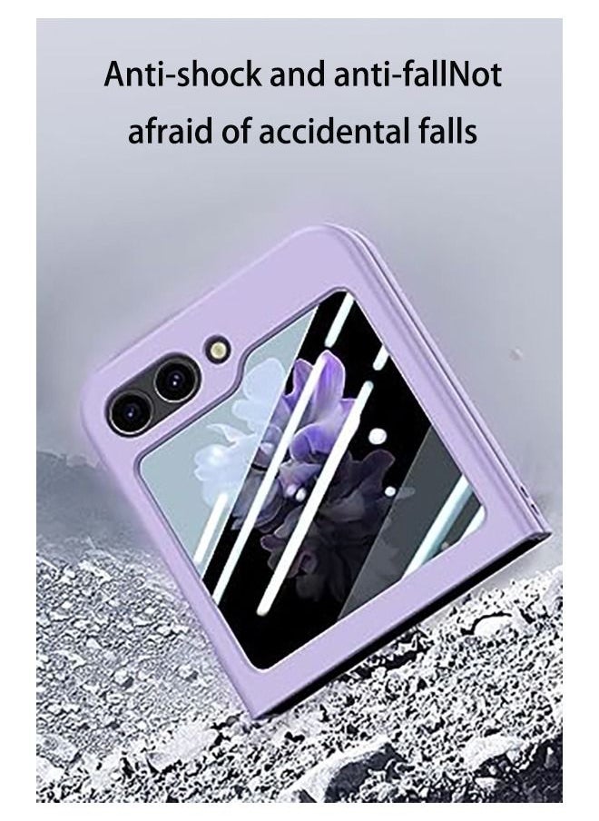 Generic - Galaxy Z Flip 5 Case Cover, Ultra-Thin Anti-Drop Shockproof Protective Phone Case Hard PC Hard Cover for Samsung Galaxy Z Flip5 5G(Purple) - Image 1
