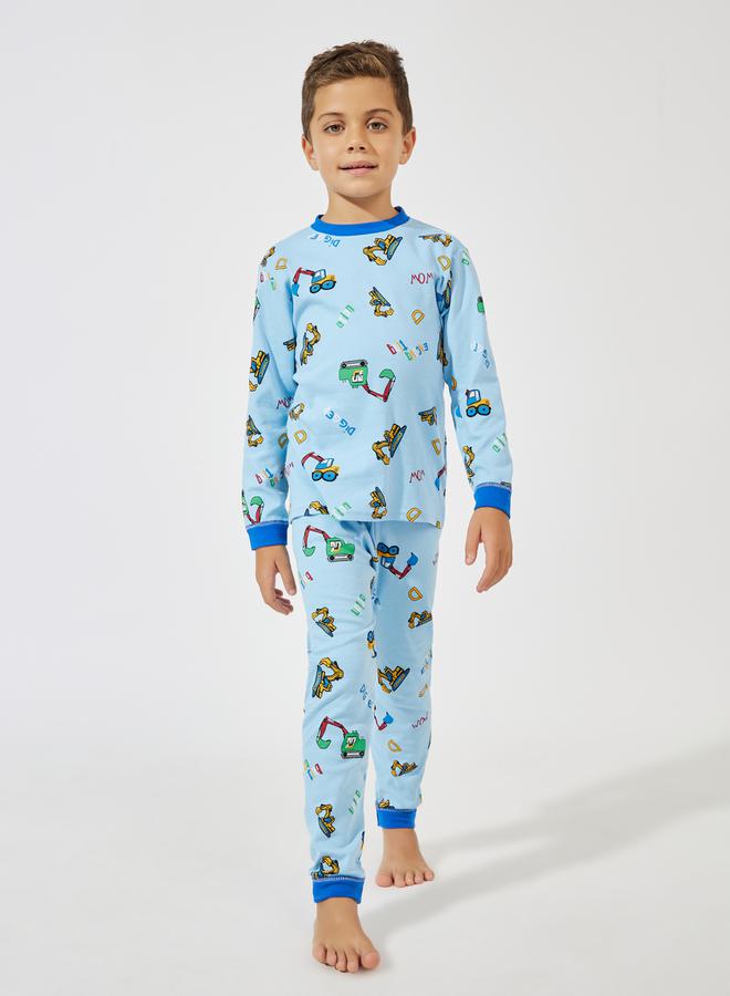 ستايلي طقم من بنطال بيجاما مع تيشيرت باكمام طويلة - Image 1