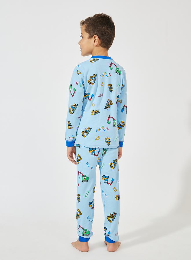 ستايلي طقم من بنطال بيجاما مع تيشيرت باكمام طويلة - Image 4