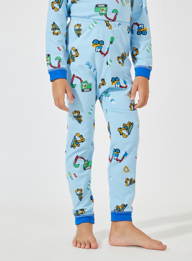 ستايلي طقم من بنطال بيجاما مع تيشيرت باكمام طويلة - Image 5