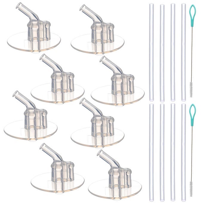 REPLACEMENT STRAWS FOR THERMOS FUNTAINER 12 OUNCE BOTTLEF401 8 SETS8 PCS SILICONE SIPPER STRAWS 8 PCS SILICONE STRAW STEMS AND 2PCS STRAW CLEANING BRUSHES