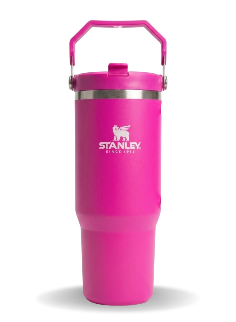 Stanley IceFlow 2.0 Fast Flow 30 oz Insulated Stainless Steel Tumbler with Handle – Leakproof BPA-Free Water Bottle with Twist-On Angled Spout Lid, Rose Red - Image 1
