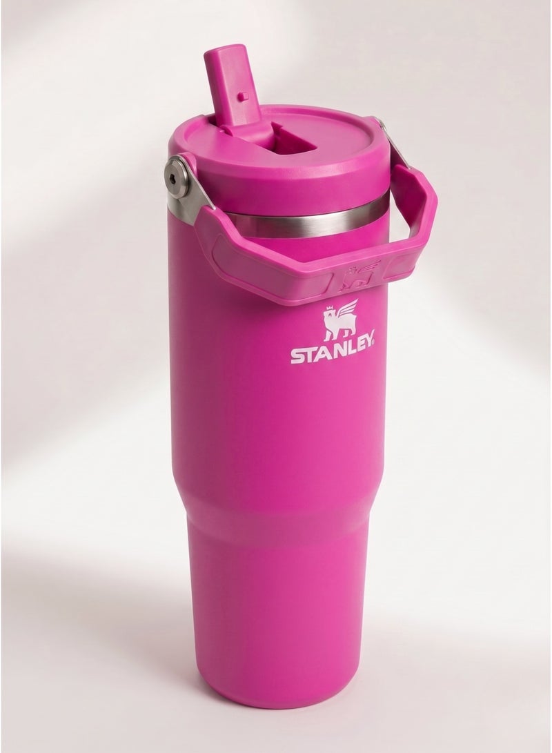 Stanley IceFlow 2.0 Fast Flow 30 oz Insulated Stainless Steel Tumbler with Handle – Leakproof BPA-Free Water Bottle with Twist-On Angled Spout Lid, Rose Red - Image 2