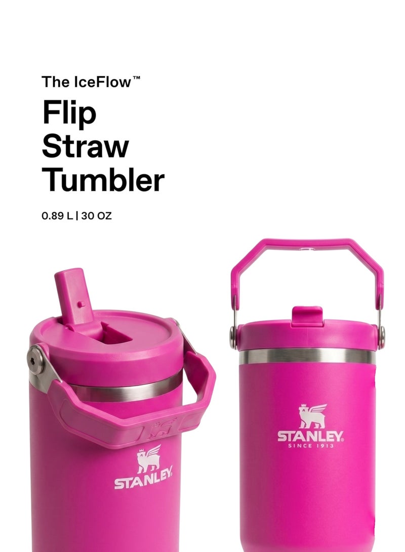 Stanley IceFlow 2.0 Fast Flow 30 oz Insulated Stainless Steel Tumbler with Handle – Leakproof BPA-Free Water Bottle with Twist-On Angled Spout Lid, Rose Red - Image 5