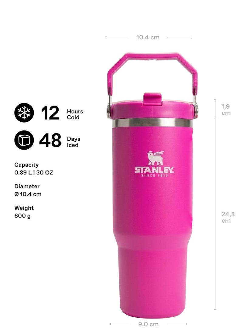 Stanley IceFlow 2.0 Fast Flow 30 oz Insulated Stainless Steel Tumbler with Handle – Leakproof BPA-Free Water Bottle with Twist-On Angled Spout Lid, Rose Red - Image 4