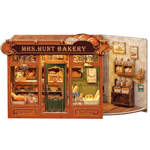 Fsolis Book Nook Kit  DIY Miniature Scene Kit for Adults 3D Wood Puzzles Tiny House Mini Craft Bookshelf Decor Gifts for Women Teenagers Book Lovers MRSHunt Bakery - Image 1