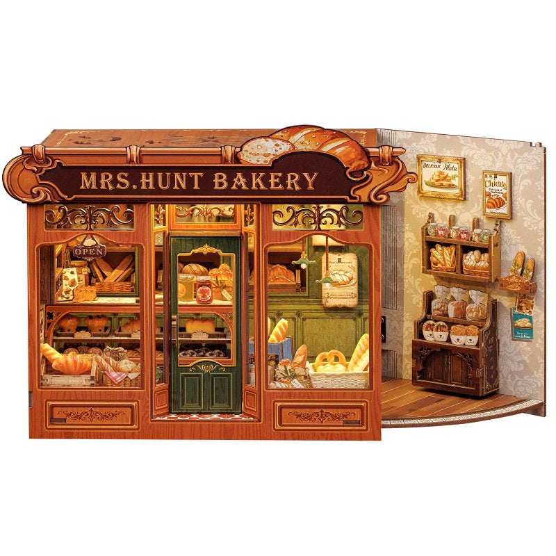 Fsolis Book Nook Kit  DIY Miniature Scene Kit for Adults 3D Wood Puzzles Tiny House Mini Craft Bookshelf Decor Gifts for Women Teenagers Book Lovers MRSHunt Bakery - Image 3