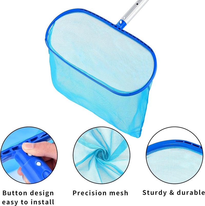 Loiyadn Pool Skimmer - Pool Net, Pool Skimmer Net with Solid Plastic Frame, Skimmer Net with Fine Mesh Net, Pool Nets for Cleaning Leaf of Swimming Pools, Spas, Hot Tubs and Fountains - Image 2