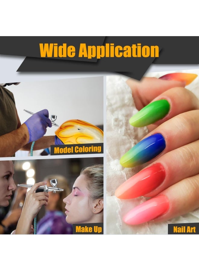 Air Brush Set, Air Brush Painting Set, Air Brush Airbrush Tool Set with 0.3mm/0.5mm/0.8mm Needle, 2cc/5cc/13cc Paint Cup for Nail Cake Tattoo Make Up - Image 3