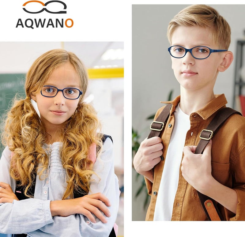 AQWANO إطار نظارات أطفال من مادة tr90 مرن وقابل للثني نظارات آمنة للبنات والأولاد - Image 5