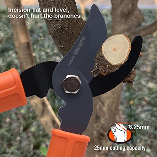 Harden 15" Professional Mini By-Pass Pruner - 4mm High Carbon Steel Blade, Teflon Cutting Blade, Comfortable Rubber Handle - 630501 - Image 5