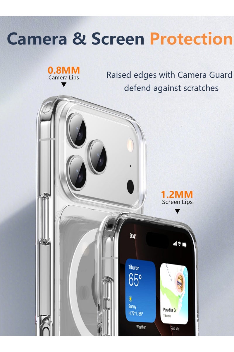 كلبور جراب شفاف متين مقاوم للصدمات لهاتف iPhone 17 Pro Max متوافق مع MagSafe مضاد للاصفرار والخدش مناسب للاستخدام اليومي وحماية الهاتف الصيفية والعملية - Image 4