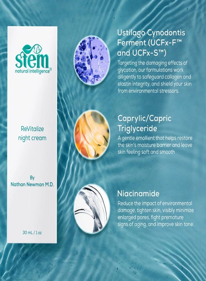 STEM Natural Intelligence كريم الليل لتجديد الذكاء الطبيعي STEM، مرطب للوجه، عناية فاخرة بالبشرة، مرطب للوجه للنساء، سيروم الببتيدات، دعم مضاد للأكسدة، قناع وكريم للوجه ليلاً، زجاجة 1 أونصة - Image 4