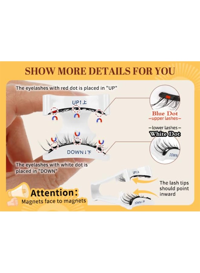 QUEWEL Magnetic Eyelashes 2 Pair Reusable Magnetic Eyelashes with Applicator No Glue Needed Eyelashes Cat Eye Natural Look Lash Clusters Kit Easy to Wear and RemoveA06 - Image 3