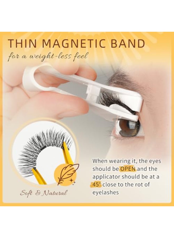 QUEWEL Magnetic Eyelashes 2 Pair Reusable Magnetic Eyelashes with Applicator No Glue Needed Eyelashes Cat Eye Natural Look Lash Clusters Kit Easy to Wear and RemoveA06 - Image 4