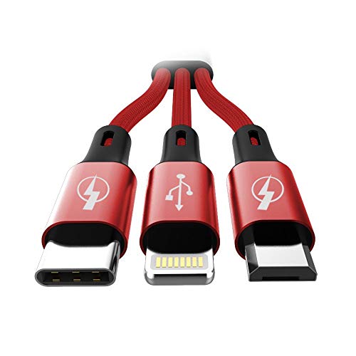 SOOPII 3 in 1 Multi USB Charging Data Cable for Car, Office, Traveling and Home - 1.2 Meter Long, 2.1 A Output, Charges 3 Phone at Same time(Compatible with Apple iPhone, Micro and C Type) - Image 2