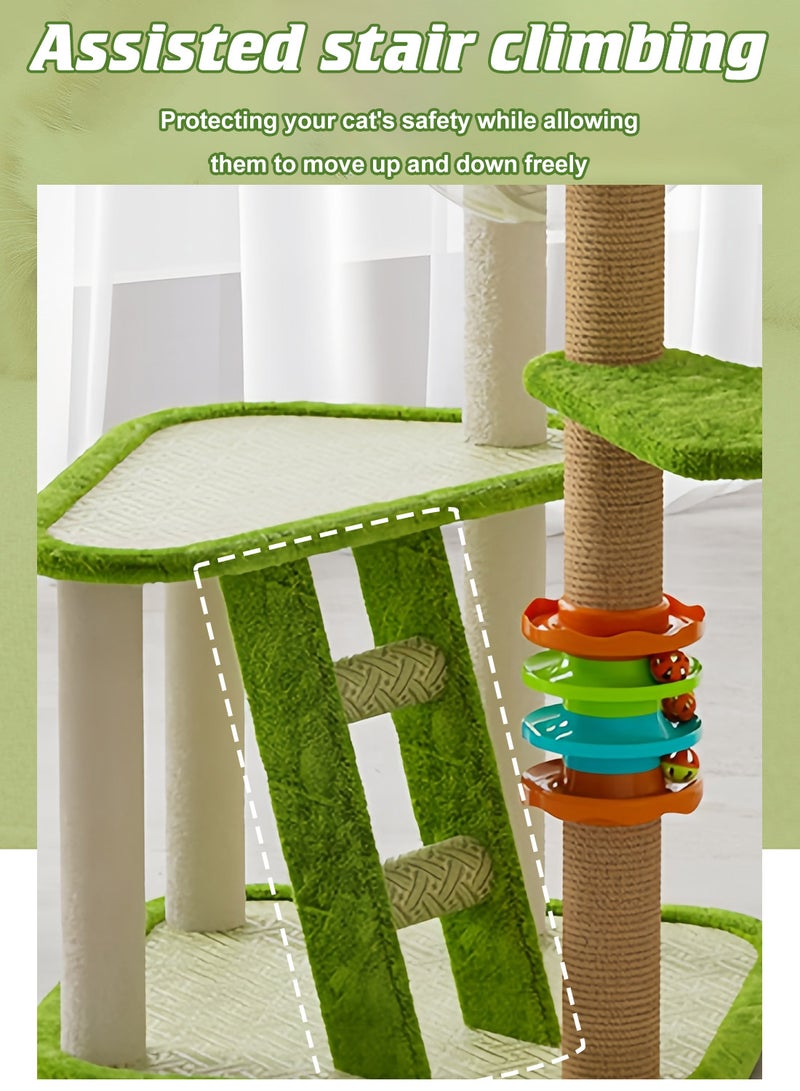 كيدل شجرة القطط، حصيرة باردة، إطار تسلق القطط، سجادة من الخيزران عالمية للفصول الأربعة، عمود خدش للقطط، منصة قفز للقطط - Image 3