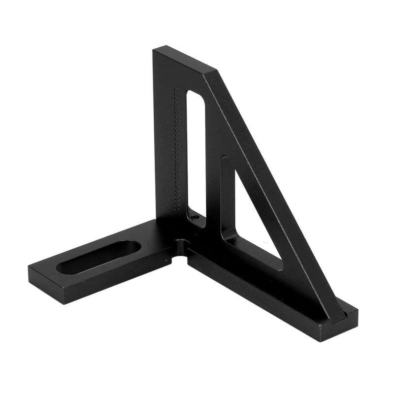 3D Multi Angle Measuring Ruler, Aluminum Alloy Woodworking Square Protractor, 45 90 Degree Miter Triangle Ruler with Thickened Design for Engineers Carpenters DIY Pro (Black) - Image 2