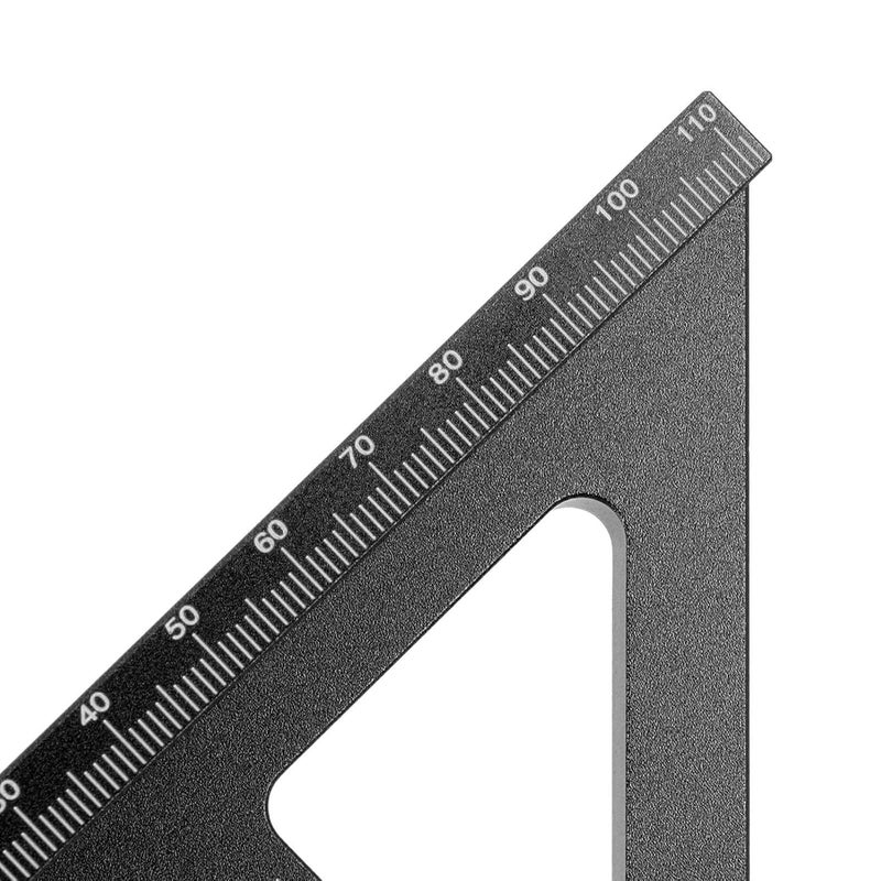 3D Multi Angle Measuring Ruler, Aluminum Alloy Woodworking Square Protractor, 45 90 Degree Miter Triangle Ruler with Thickened Design for Engineers Carpenters DIY Pro (Black) - Image 5