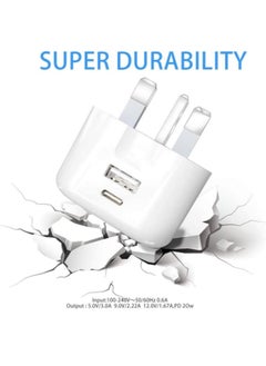 ELTRAZONE Galaxy A04 / A04s / A04 Core USB C Charger Plug 20W Dual Port USB C Fast Charger PD&QC 3.0 USB C Charging Plug Power Delivery Wall Adapter For Samsung Galaxy A04 / A04S / A04 Core (WHITE)  - Image 2