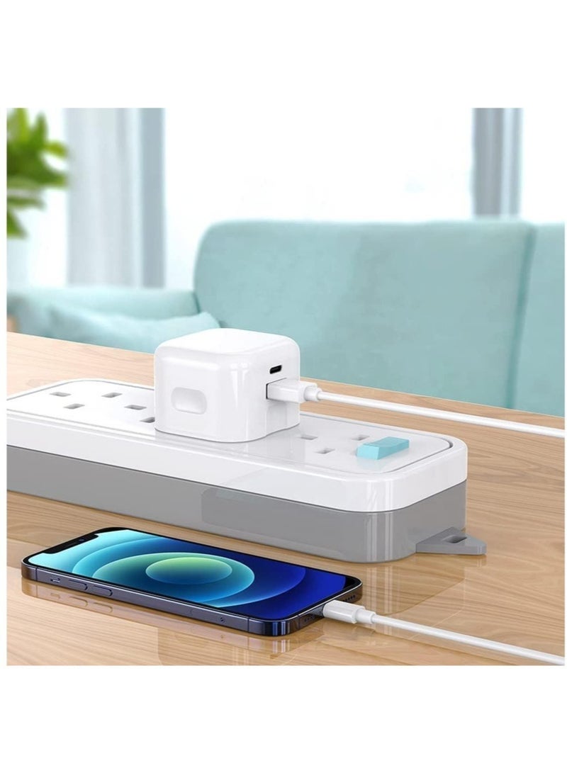 ELTRAZONE Galaxy A04 / A04s / A04 Core USB C Charger Plug 20W Dual Port USB C Fast Charger PD&QC 3.0 USB C Charging Plug Power Delivery Wall Adapter For Samsung Galaxy A04 / A04S / A04 Core (WHITE) - Image 5
