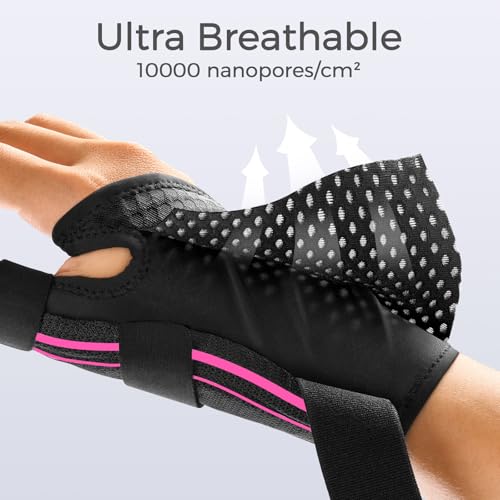 FREETOO Ergonomical Thumb Brace Right Hand or Left Hand for Arthritis Pain and Support, Thumb Splint for Trigger Thumb, Thumb Support for De Quervains Tenosynovitis, Fits Palm 7.5''-8.5'' S/M Pink - Image 4