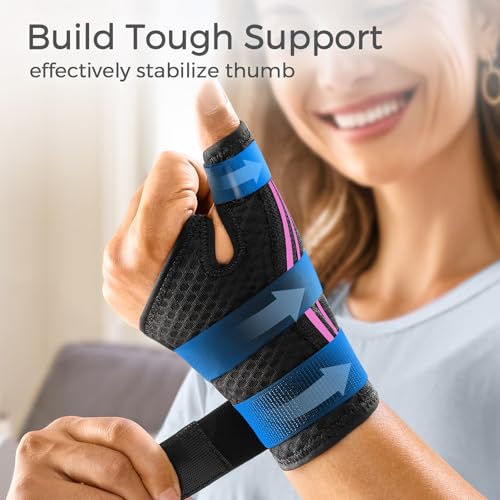 FREETOO Ergonomical Thumb Brace Right Hand or Left Hand for Arthritis Pain and Support, Thumb Splint for Trigger Thumb, Thumb Support for De Quervains Tenosynovitis, Fits Palm 7.5''-8.5'' S/M Pink - Image 3