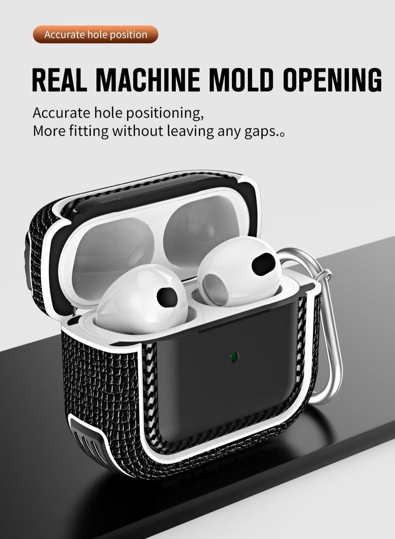 Universal fourth generation headphone hard shell, shockproof headphone cover, lychee patterned shell with lock buckle, black  - Image 2