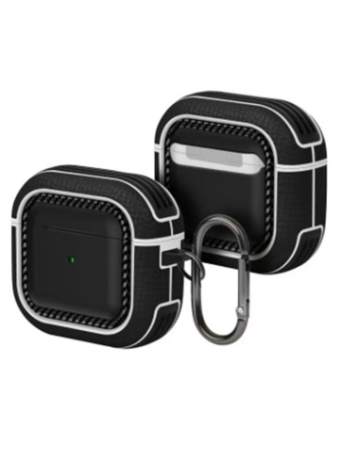 Universal fourth generation headphone hard shell, shockproof headphone cover, lychee patterned shell with lock buckle, black  - Image 3