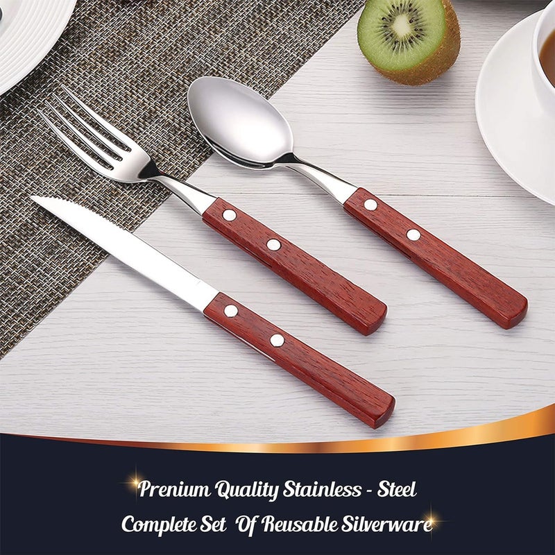 Bewbow PREMIUM QUALITY Stainless Steel travel utensils Set with case, Healthy & Eco-Friendly 3pc Full Size Fork, Spoon, Portable, reusable utensils with case - Image 3