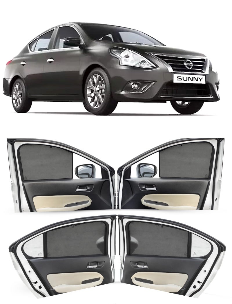 Autofact Car Sunshades for Nissan Sunny, UV Protection, Useful Car Accessories, Custom fit Sun Shades for Side Windows, Set of 4 - Image 1