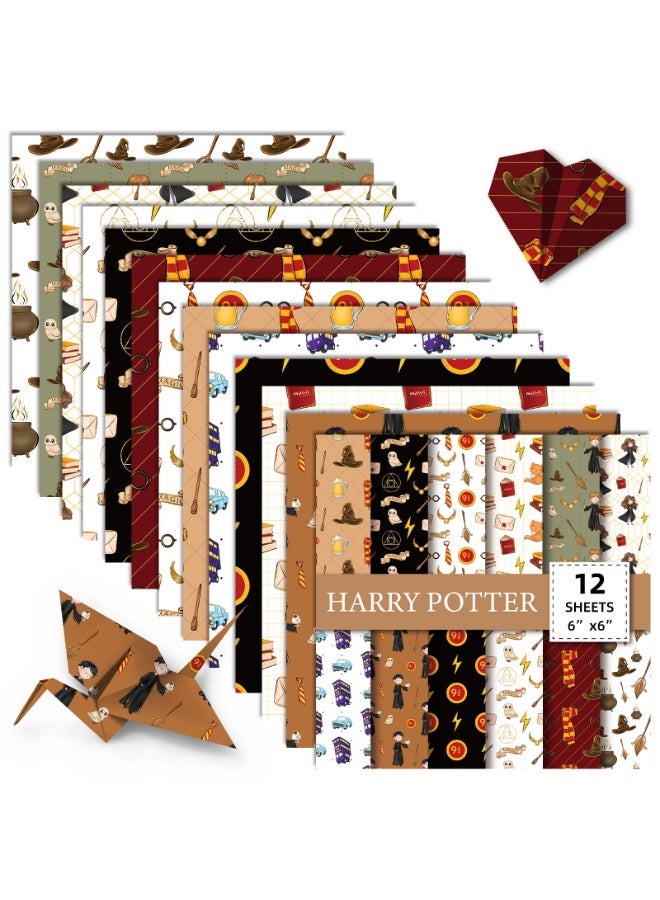 Generic Harry Potter Themed Decorative Paper Set – 12 Sheets of Magical Stationery for Scrapbooking, Card Making, DIY Projects, and Hobby Crafts – Ideal for Fans, Journals, and Planner Decoration  - Image 1