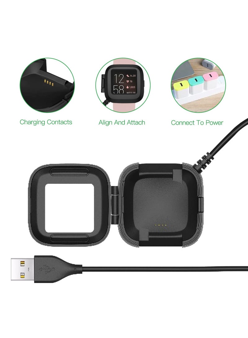 Captaintech Compatible with Fitbit Versa 2 Charger, Upgraded Easy USB Charger for Replacement Dock Stand Cable for Versa 2 Smart Watch, 3Ft Sturdy Power Cord (ONLY for Versa 2) - Image 5