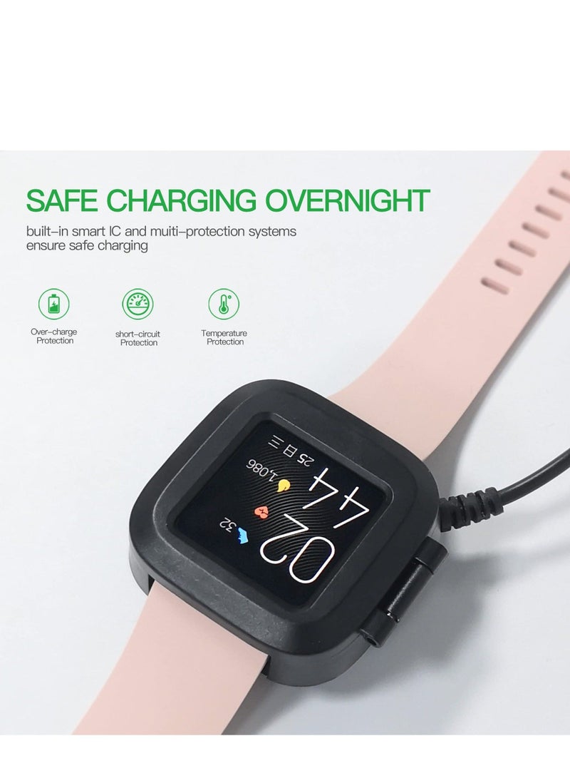 Captaintech Compatible with Fitbit Versa 2 Charger, Upgraded Easy USB Charger for Replacement Dock Stand Cable for Versa 2 Smart Watch, 3Ft Sturdy Power Cord (ONLY for Versa 2) - Image 2