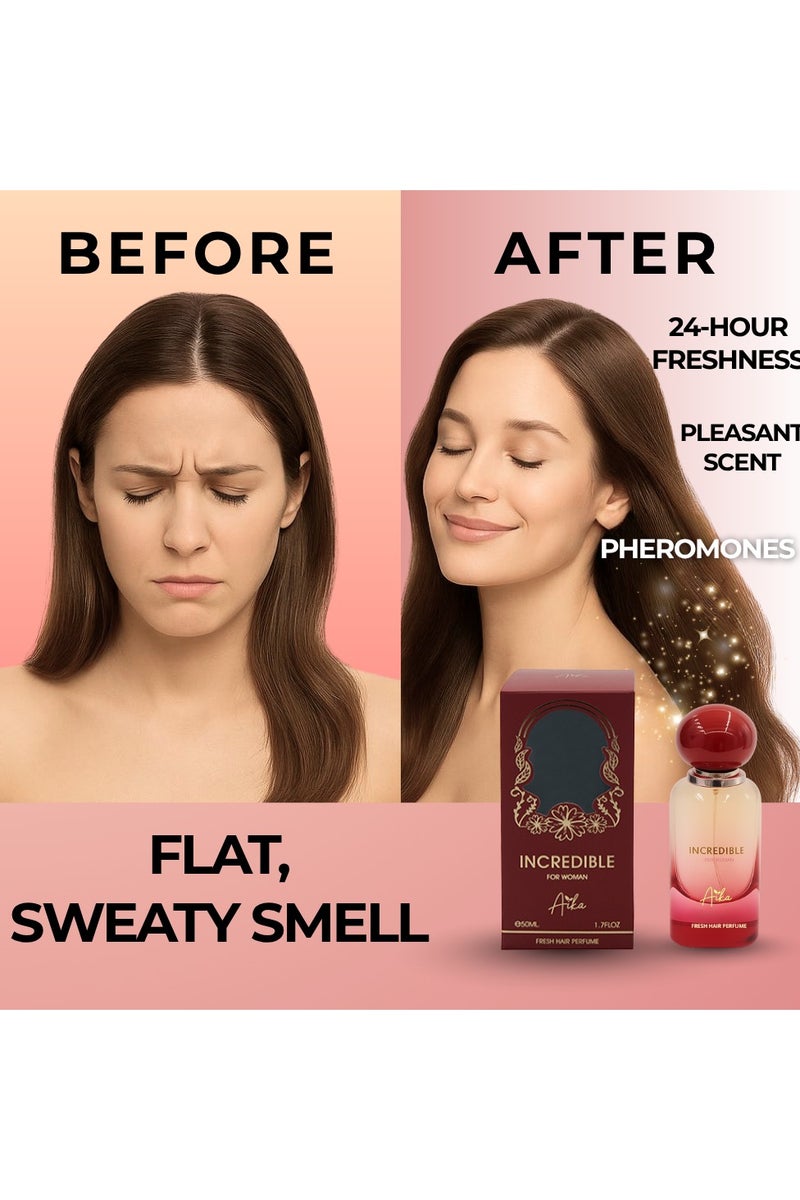 ايكا عطر أيكا الرائع للنساء، ٥٠ مل، عطر يدوم طويلاً للجسم والشعر، عطر خالٍ من الكحول للنساء بمزيج شرقي من الزعفران وخشب العنبر والياسمين - Image 5