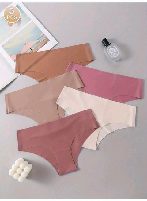 SHEIN-5pcs/Pack Women's Silky Fabric Sexy & Comfortable Breathable Panties