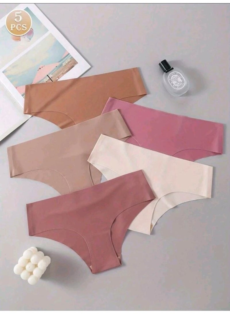 SHEIN-5pcs/Pack Women's Silky Fabric Sexy & Comfortable Breathable Panties - Image 1