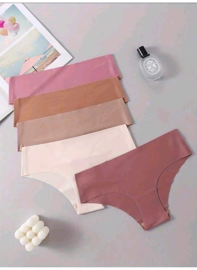 SHEIN-5pcs/Pack Women's Silky Fabric Sexy & Comfortable Breathable Panties - Image 2