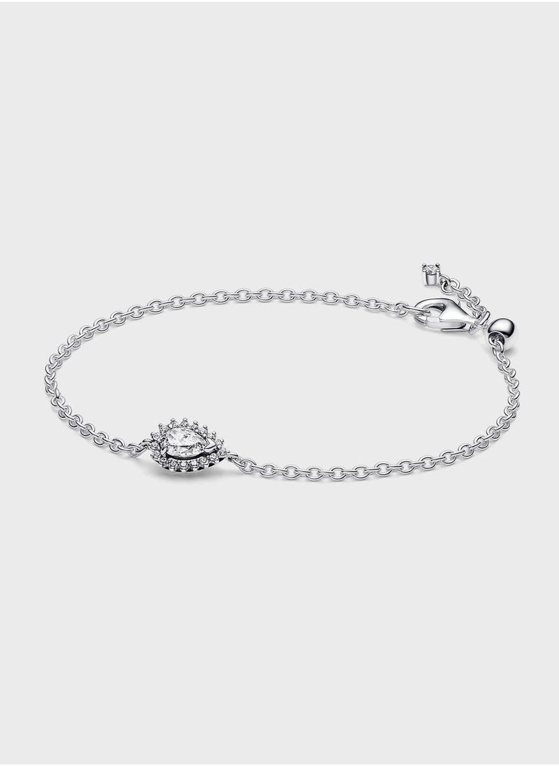 PANDORA Sparkling Pear Halo Chain Bracelet - Image 1