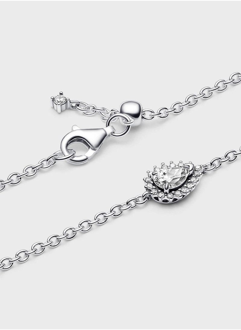 PANDORA Sparkling Pear Halo Chain Bracelet - Image 2