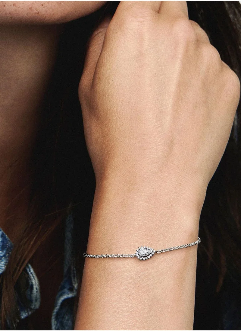 PANDORA  Sparkling Pear Halo Chain Bracelet for Women | Best Price UAE