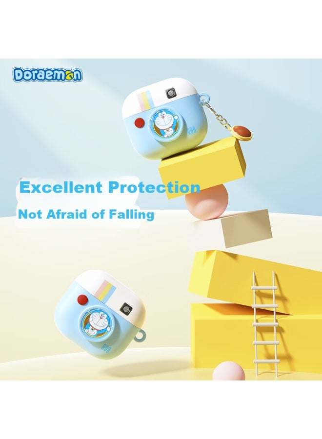 Rock Doraemon Compatible Airpods 4 Protective Case, Airpods Fourth Generation Earphone Cover, Protective Shell, Apple Earphone Case, Full Coverage Silicone Shockproof Dustproof Cartoon Cute Soft Shell - Image 3