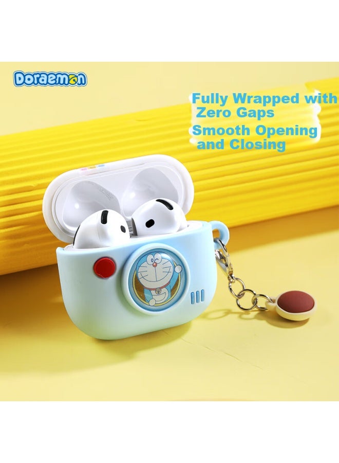 Rock Doraemon Compatible Airpods 4 Protective Case, Airpods Fourth Generation Earphone Cover, Protective Shell, Apple Earphone Case, Full Coverage Silicone Shockproof Dustproof Cartoon Cute Soft Shell - Image 4