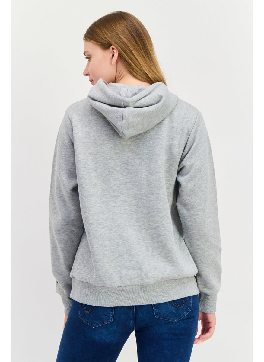 Pepe Jeans Women Crew Neck Embroidered Logo Sweatshirt, Grey  - Image 3