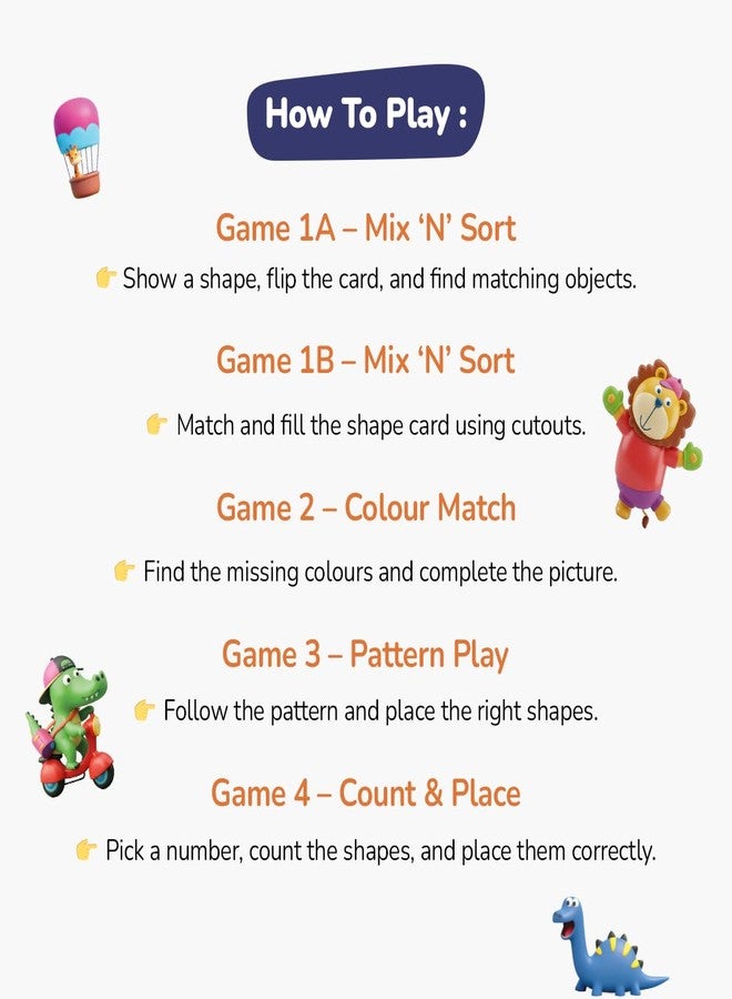 GiniMini DOT POP! Activity Kit for Kids 2-5 | 150+ Elements | Colour, Counting, Sorting & Matching Games | Early Learning, Motor Skills | Reusable, Mess-Free & Screen-Free Fun (Shape POP) - Image 5