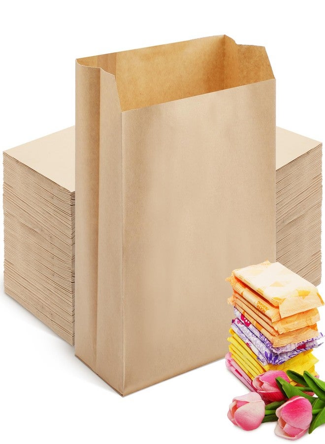 Tenceur 500 Pcs Waxed Sanitary Napkin Disposal Bags 7.5'' x 10'' x 3.5'' Kraft Feminine Hygiene Liner Bag Paper Bags for Commercial Business Personal Restroom Bathroom Janitorial Dispenser - Image 1