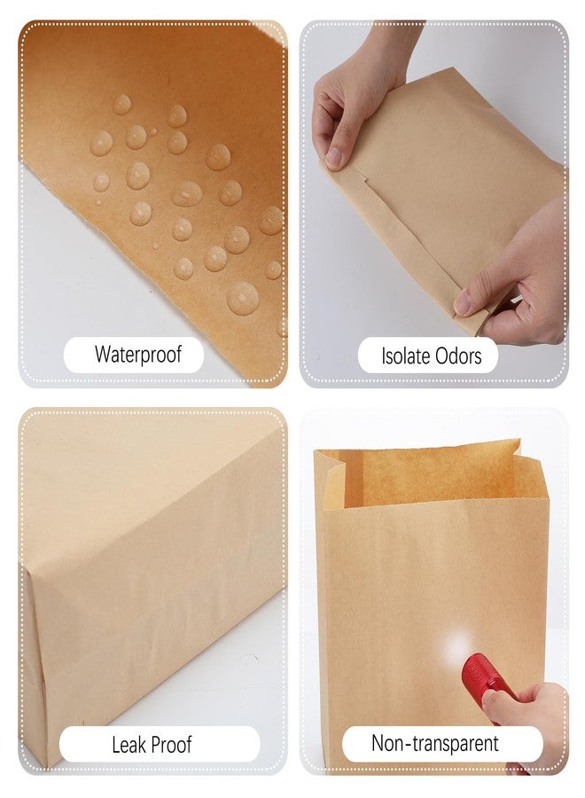 Tenceur 500 Pcs Waxed Sanitary Napkin Disposal Bags 7.5'' x 10'' x 3.5'' Kraft Feminine Hygiene Liner Bag Paper Bags for Commercial Business Personal Restroom Bathroom Janitorial Dispenser - Image 3
