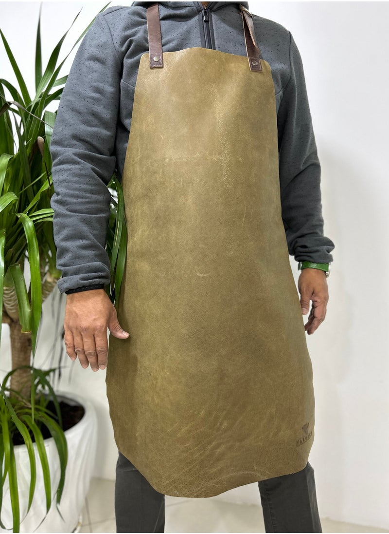 Yako & Co - Leather Apron – Soft (made in Portugal) Olive - Image 1