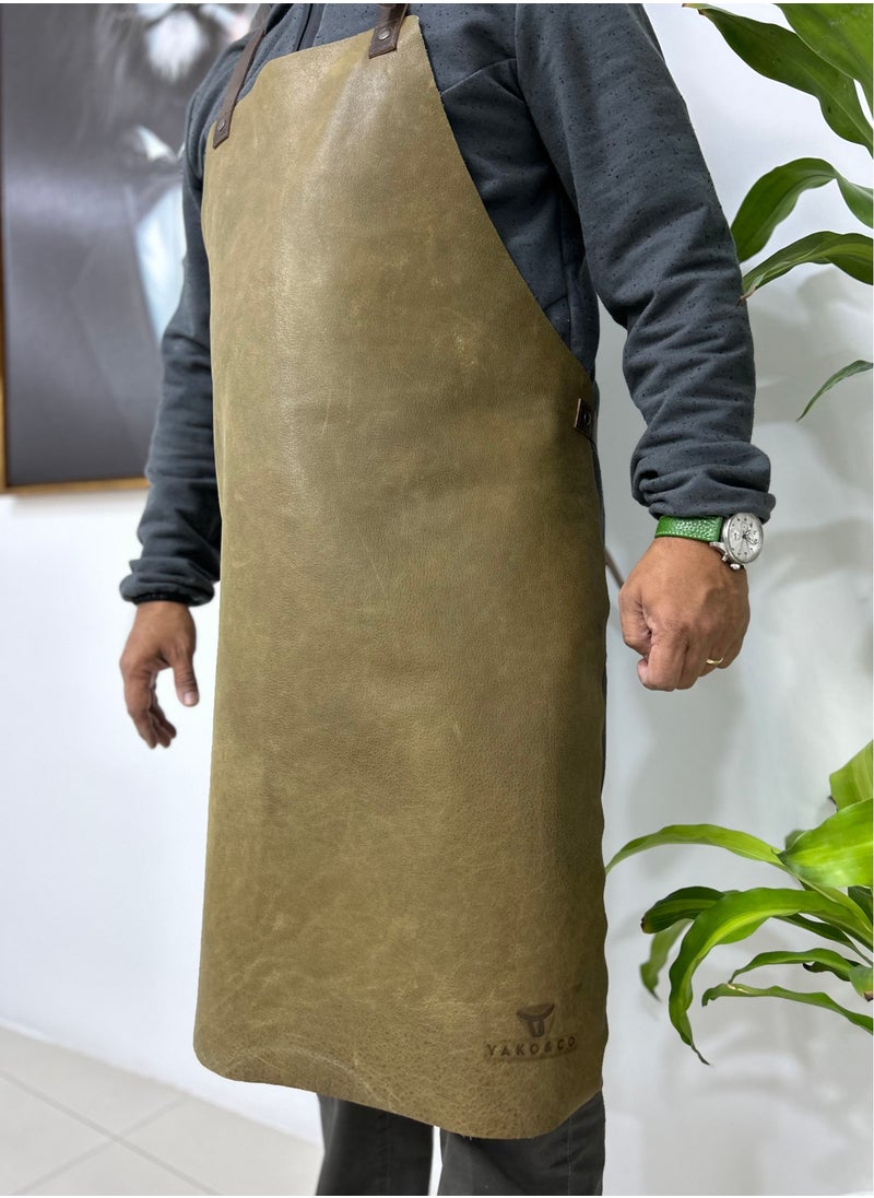 Yako & Co - Leather Apron – Soft (made in Portugal) Olive - Image 1