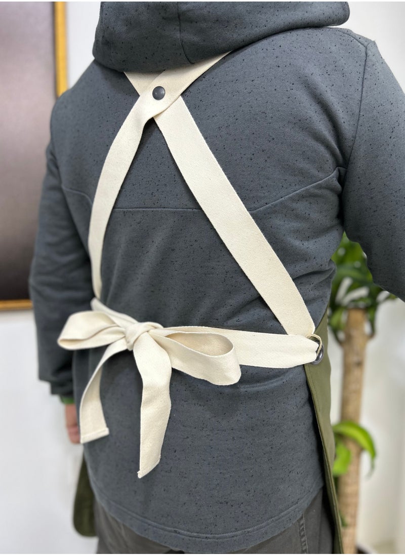 Yako & Co - Leather Apron – Soft (made in Portugal) Olive - Image 1